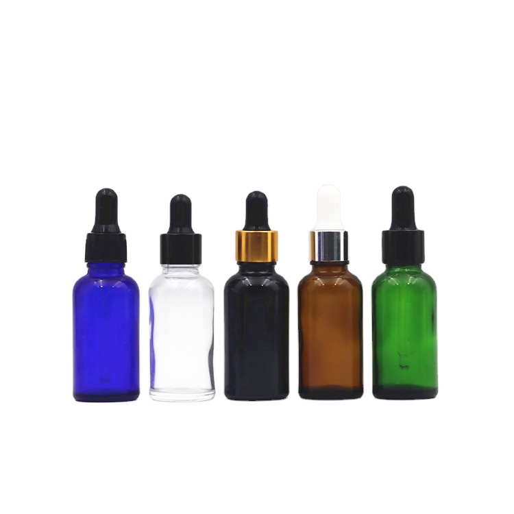 stock now wholesale custom design 30ml amber glass essential oil dropper bottle