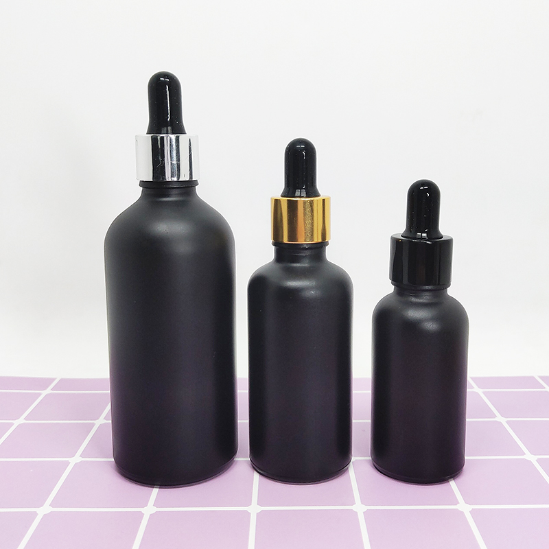 stock round 50ml frosted black glass dropper bottles for e liquid