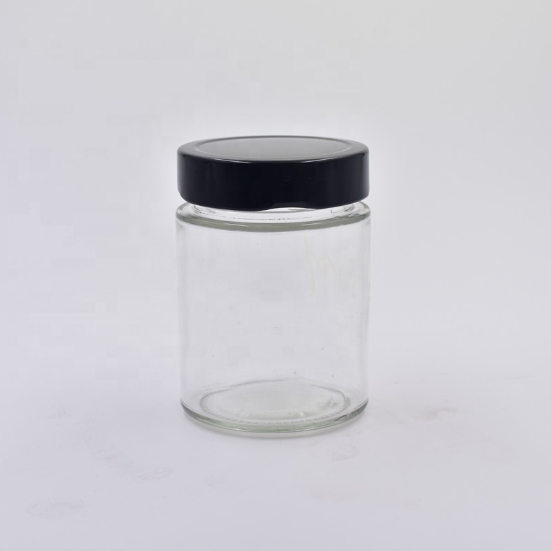 stocked 380ml 330ml 280ml 220ml 180ml 120ml clear round spice box glass jam jar honey jar food storage with twist off metal lid