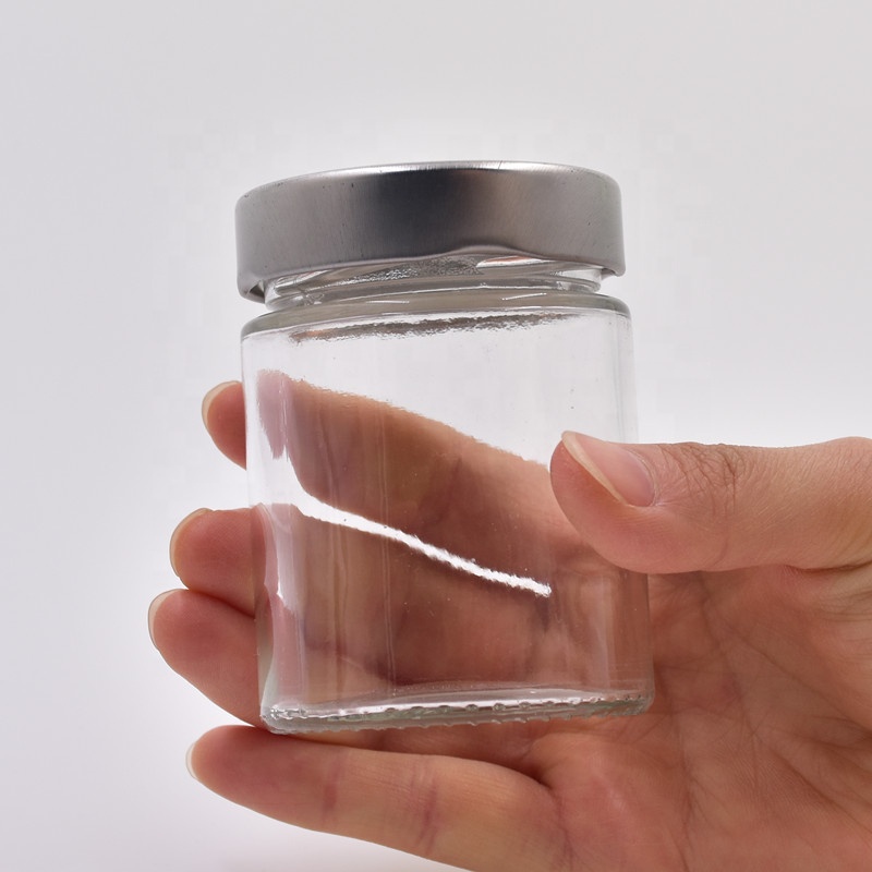 stocked 380ml 330ml 280ml 220ml 180ml 120ml clear round spice box glass jam jar honey jar food storage with twist off metal lid