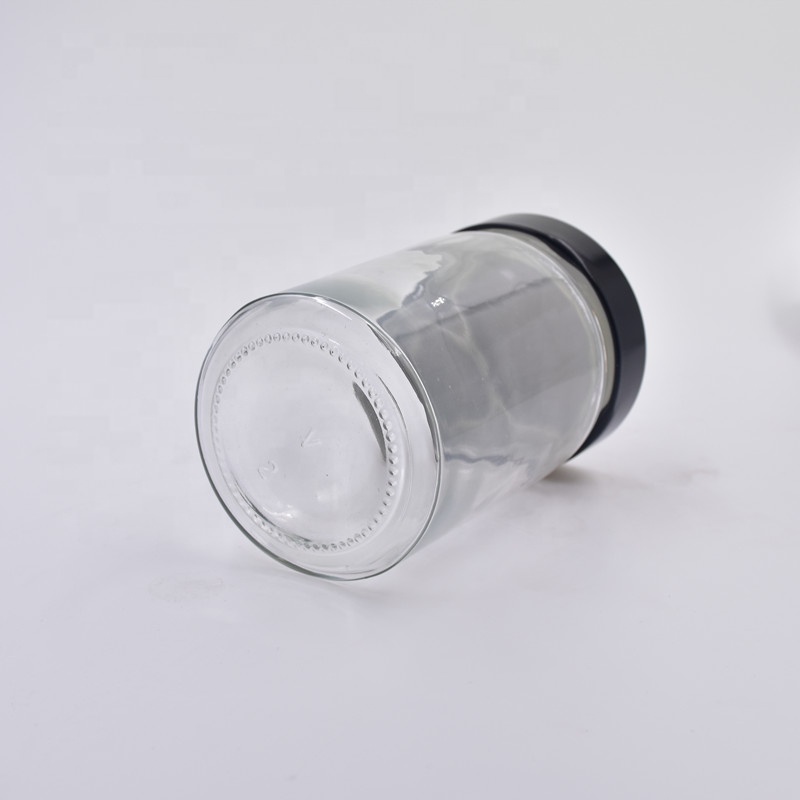 stocked 380ml 330ml 280ml 220ml 180ml 120ml clear round spice box glass jam jar honey jar food storage with twist off metal lid