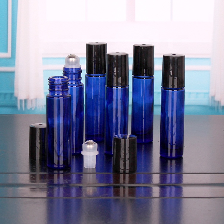 stocked empty 10ml amber roll on glass bottle for essential oil perfume cosmetic