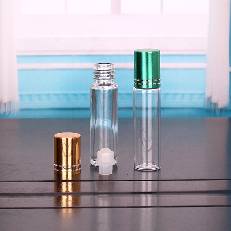 stocked empty 10ml amber roll on glass bottle for essential oil perfume cosmetic