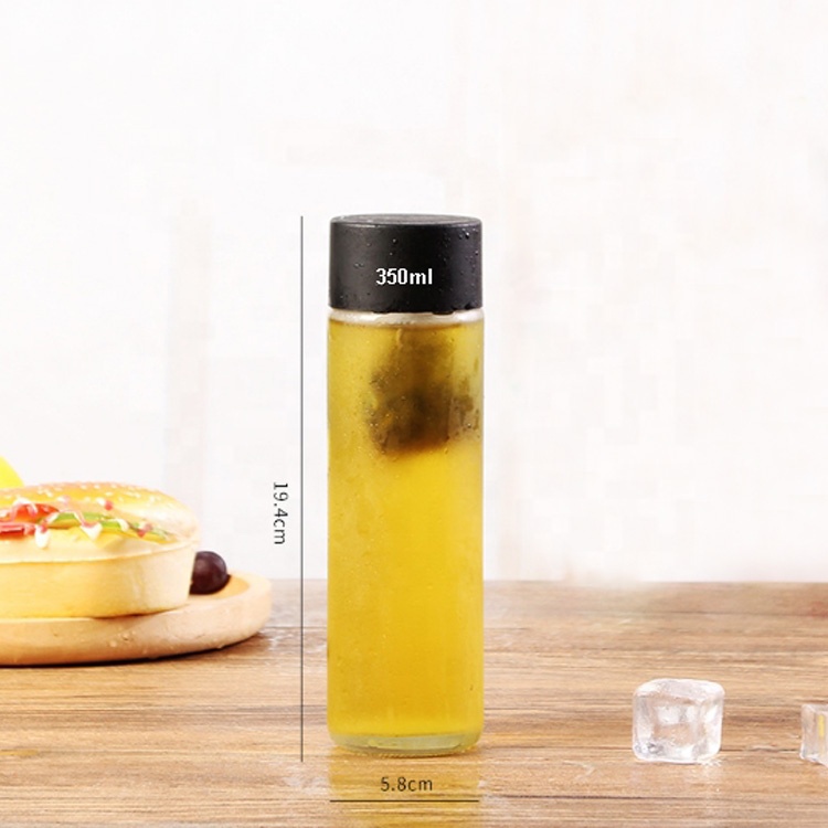 stocked free sample packaging 250ml 300ml 350ml 400ml 500ml frosted glass juice bottle for iced milk tea water homemade drinks