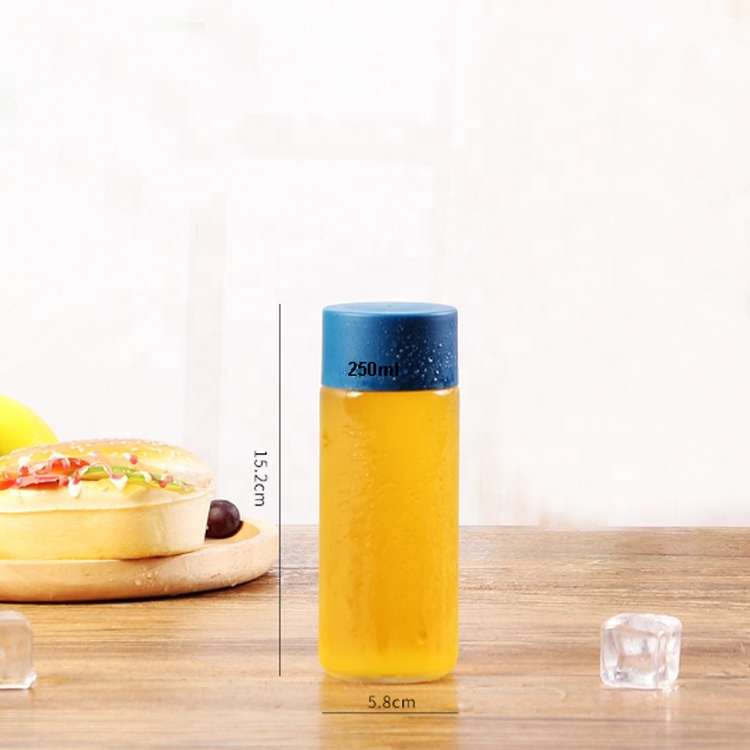stocked free sample packaging 250ml 300ml 350ml 400ml 500ml frosted glass juice bottle for iced milk tea water homemade drinks