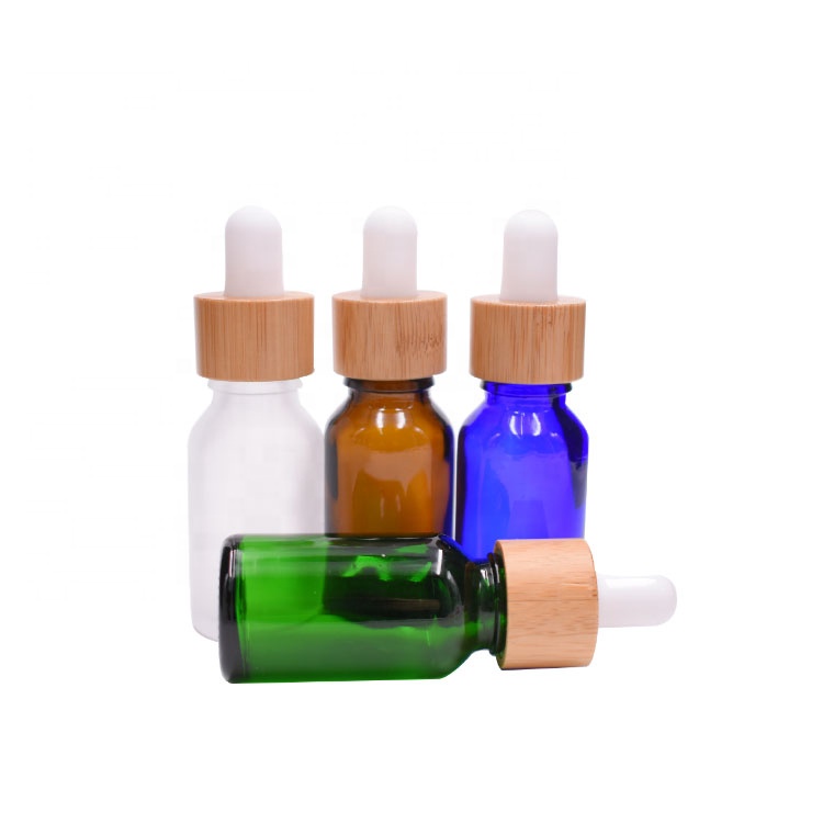 stocks bamboo glass dropper, nature 0.5oz 1oz 15ml 30ml bamboo dropper bottle, green blue amber frosted dropper bottle bamboo