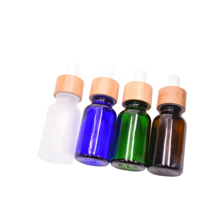stocks bamboo glass dropper, nature 0.5oz 1oz 15ml 30ml bamboo dropper bottle, green blue amber frosted dropper bottle bamboo