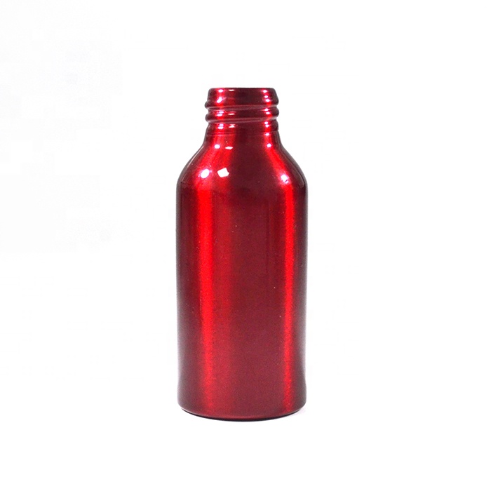 stocks cosmetic container 30ml 50ml 60ml metal aluminum spray bottle with white plastic sprayer dispenser