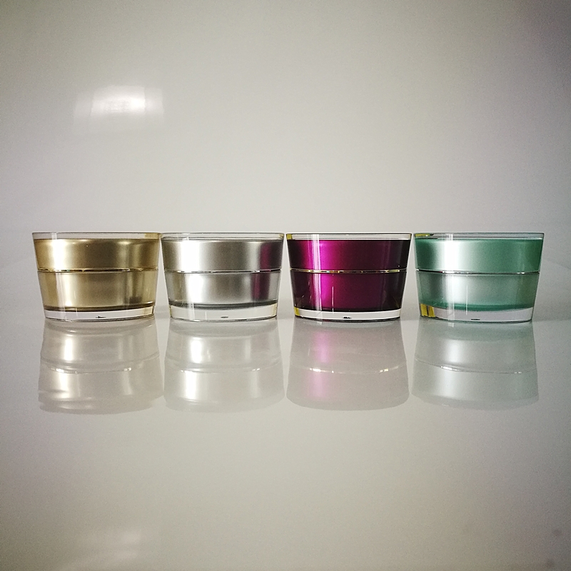 stocks small order custom logo  gold  Cone round shape 30ml packaging cosmetic Acrylic Jar Face Cream Jar