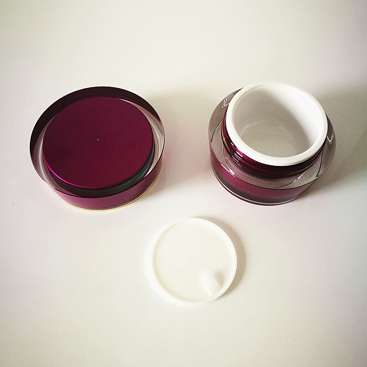 stocks small order custom logo gold Cone round shape 30ml packaging cosmetic Acrylic Jar Face Cream Jar