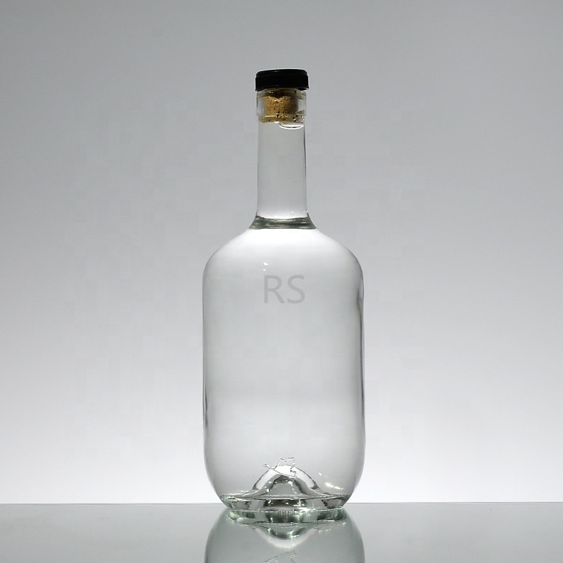 stopper custom 50cl 500ml flat shoulder 70cl 700ml glass spirit bottles gin whiskey rum vodka tequila super flint glass bottle