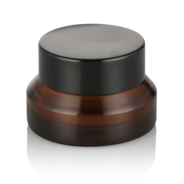 storage amber glass jar black lid 5g 10g 15g 20g 30g 50g 100g glass cosmetic cream lotion container jar