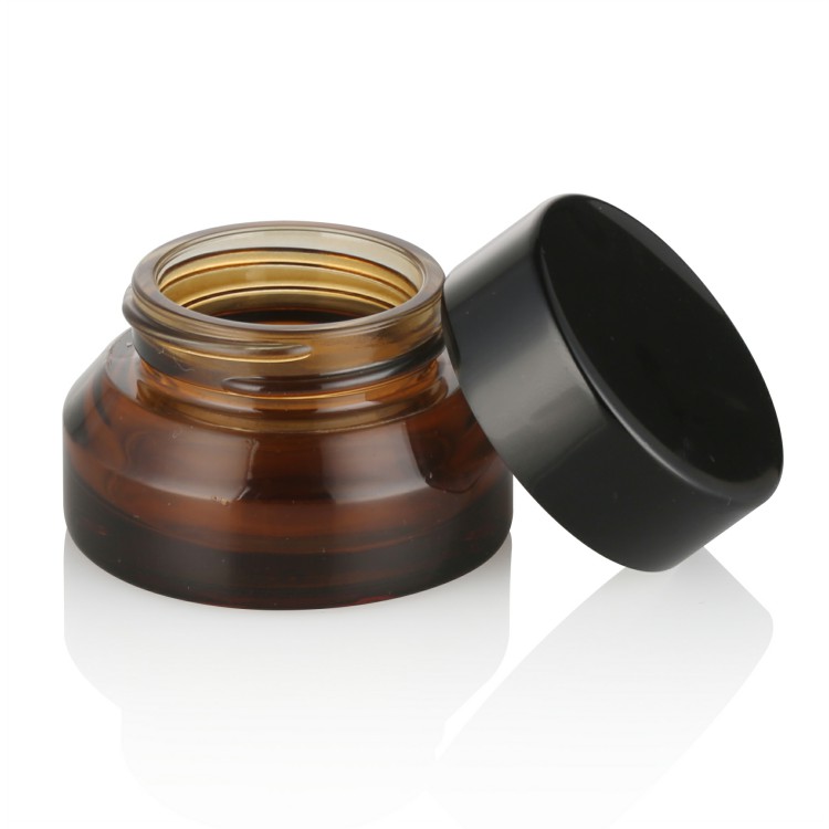 storage amber glass jar black lid 5g 10g 15g 20g 30g 50g 100g glass cosmetic cream lotion container jar