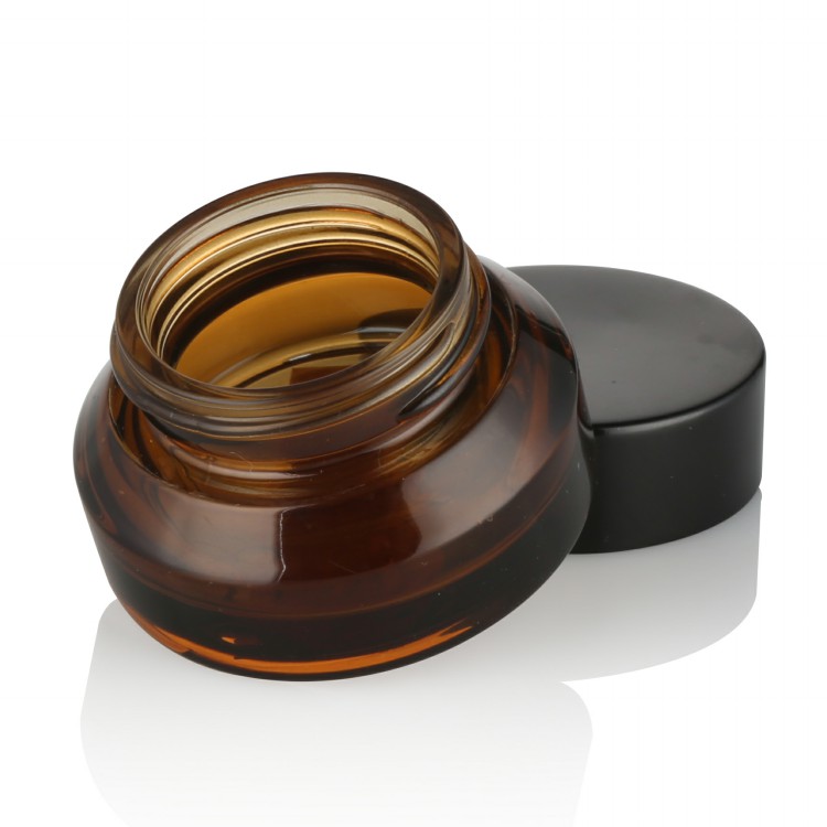 storage amber glass jar black lid 5g 10g 15g 20g 30g 50g 100g glass cosmetic cream lotion container jar