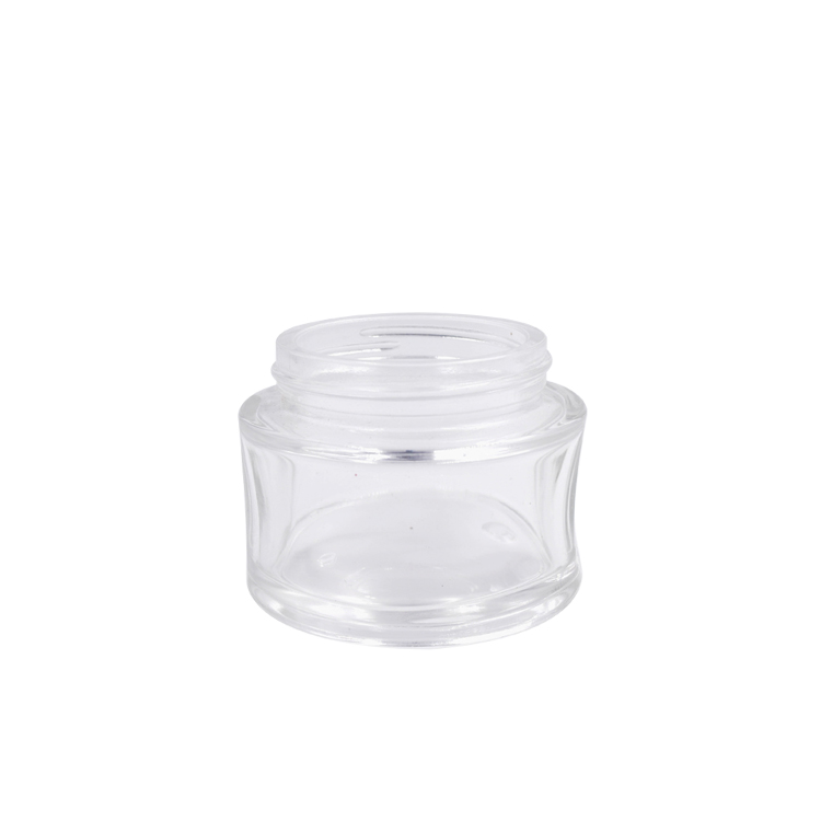 storage clear glass white cap container for skincare eye cream lotion glass jar