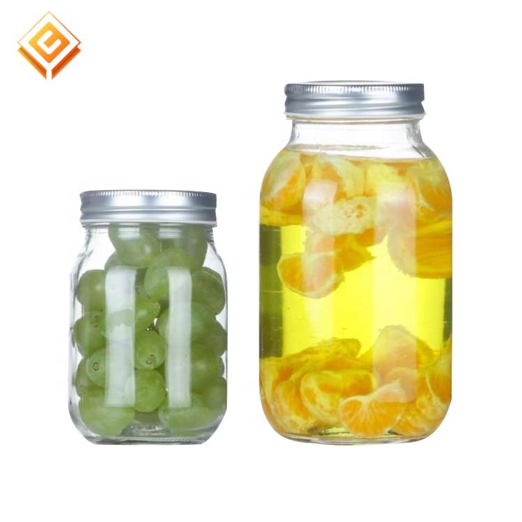storage container canning bottle 16oz 8oz 12oz 32oz regular mouth glass mason jar with lid for preserving jams jellies sauces