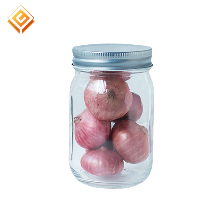 storage container canning bottle 16oz 8oz 12oz 32oz regular mouth glass mason jar with lid for preserving jams jellies sauces