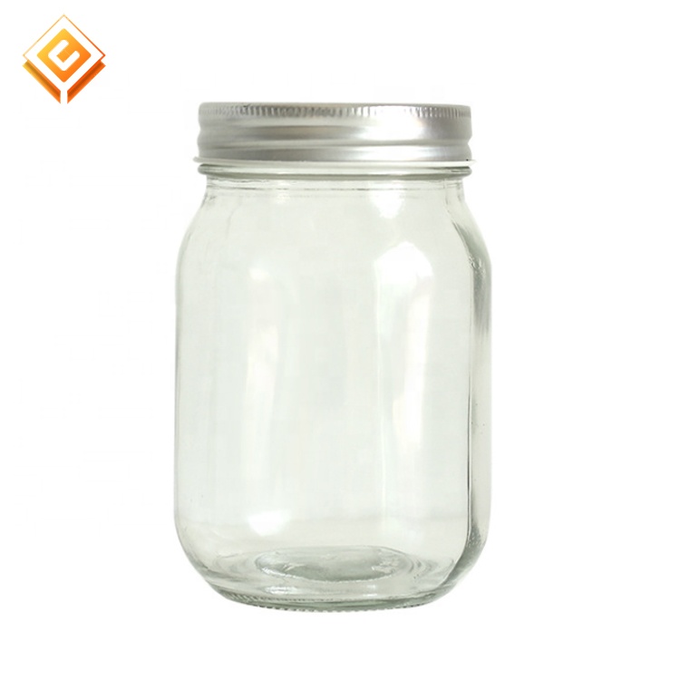 storage container canning bottle 16oz 8oz 12oz 32oz regular mouth glass mason jar with lid for preserving jams jellies sauces