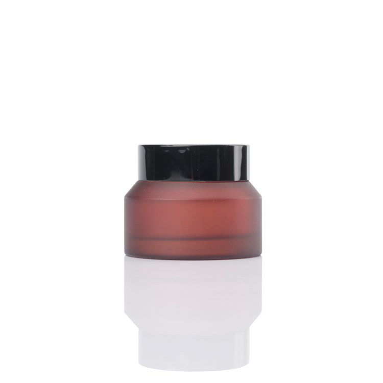 storage cosmetic frosted amber glass container cosmetic eye cream lotion matte glass jar