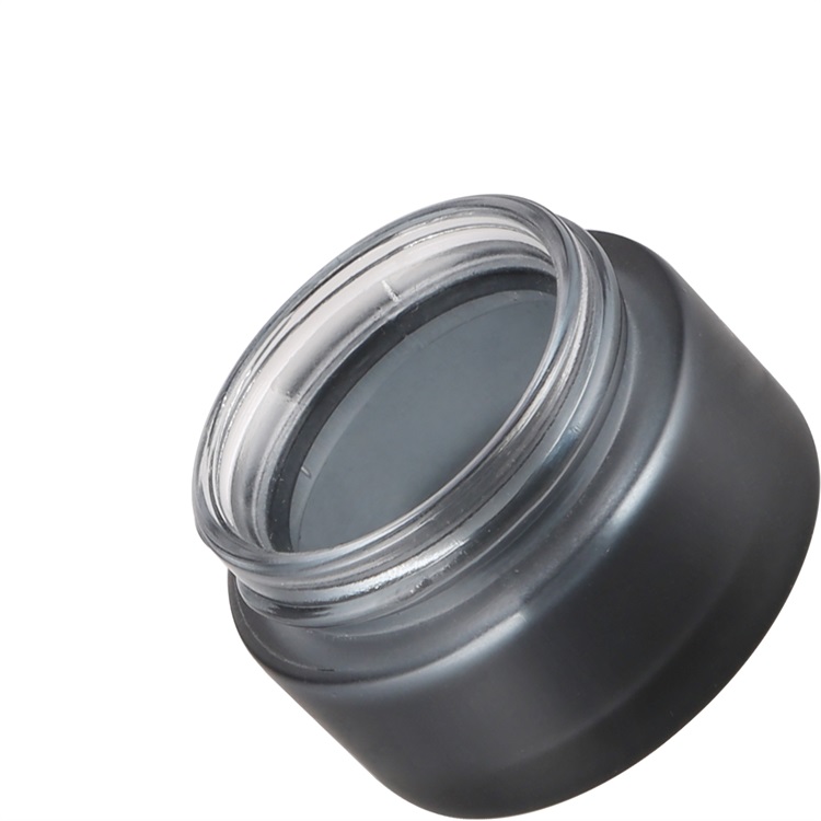 storage cosmetic frosted black glass container cosmetic eye cream lotion glass jar