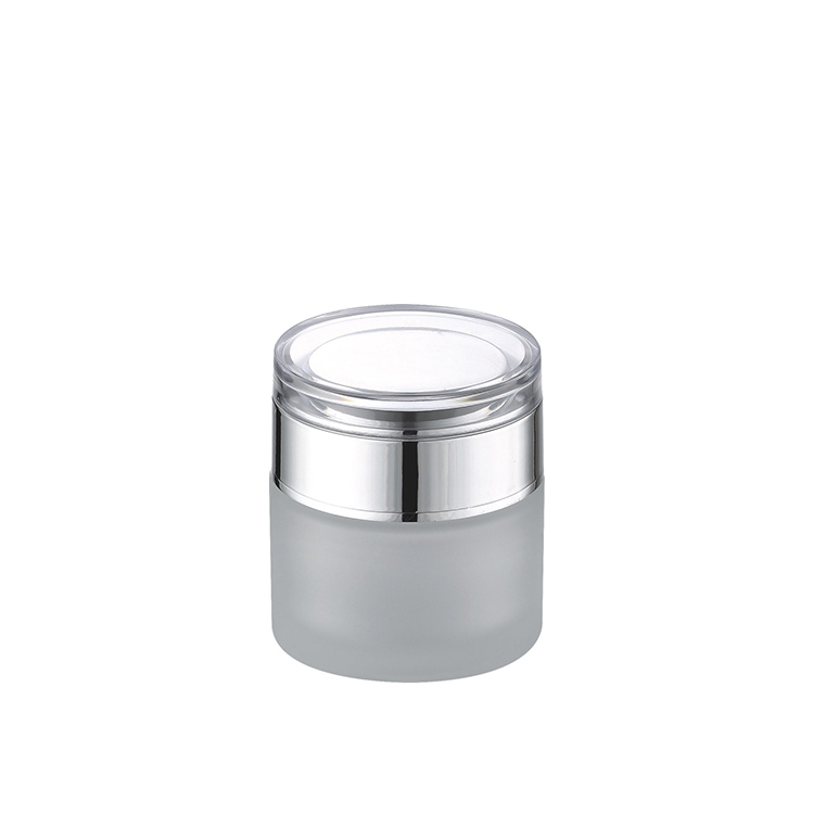 storage luxury frosted glass container skincare eye cream lotion glass jar