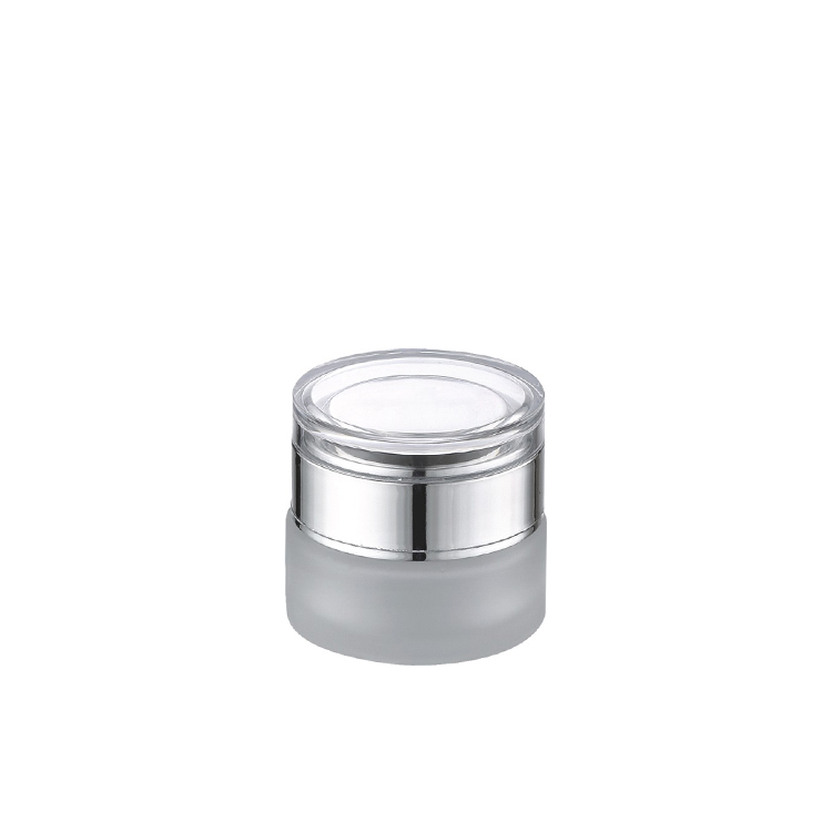 storage luxury frosted glass container skincare eye cream lotion glass jar