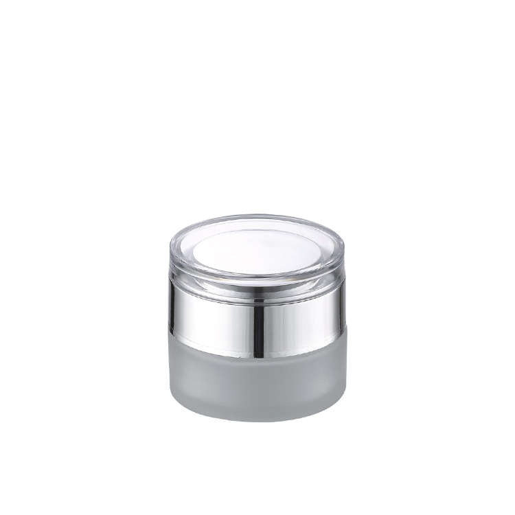 storage luxury frosted glass container skincare eye cream lotion glass jar