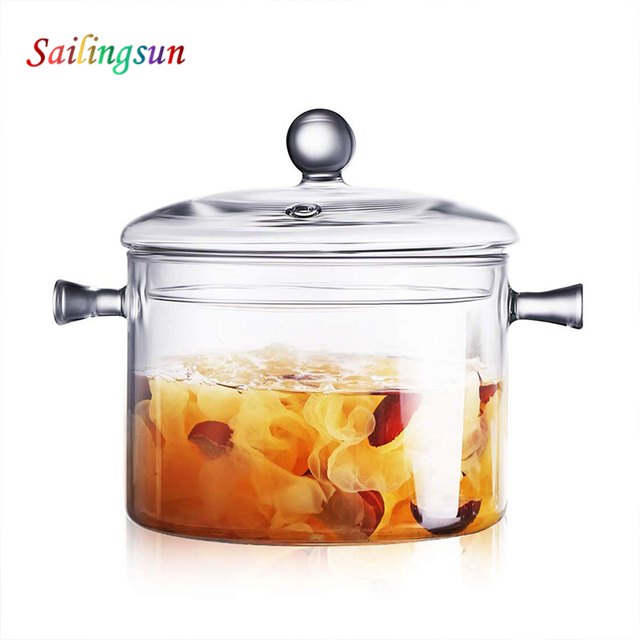 stove top oven safe flame free clear with lid pyrex glass food pot