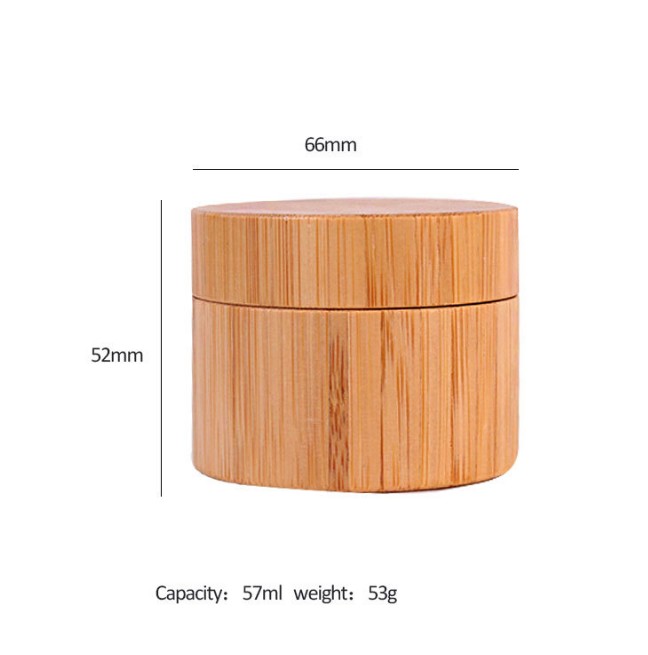straight sided glass jar with bamboo lid 60ml 100ml bamboo glass body butter jar