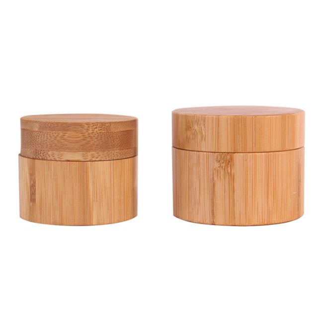 straight sided glass jar with bamboo lid 60ml 100ml bamboo glass body butter jar