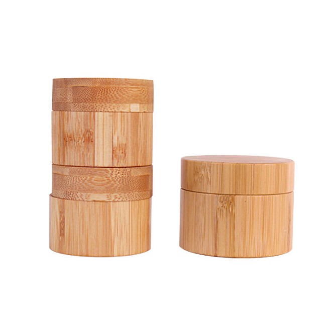 straight sided glass jar with bamboo lid 60ml 100ml bamboo glass body butter jar