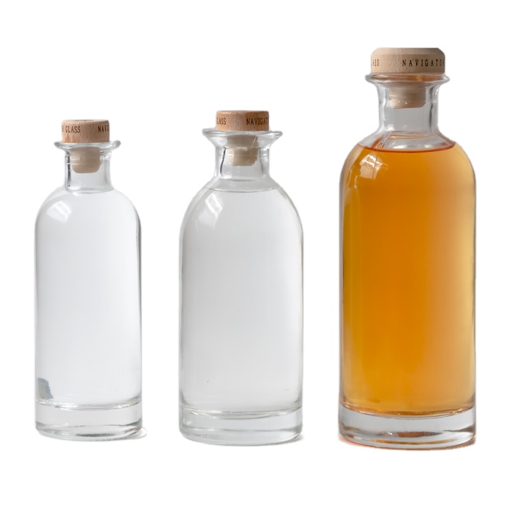 super flint empty gin vodka rum liquor glass bottle 700ml with cork stopper