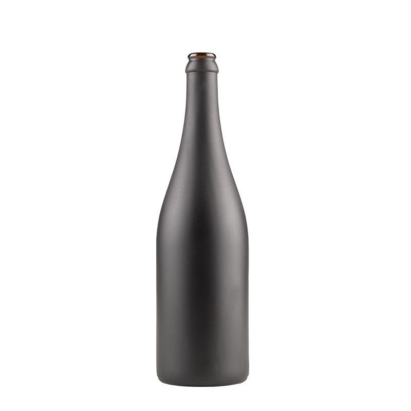 super flint gold/pink spray color liquor champagne black glass bottle