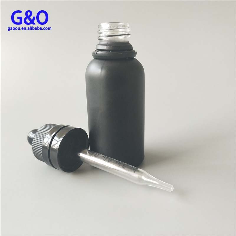 super tamper evident seal 30ml frosted black ejuice glass bottles with dropper