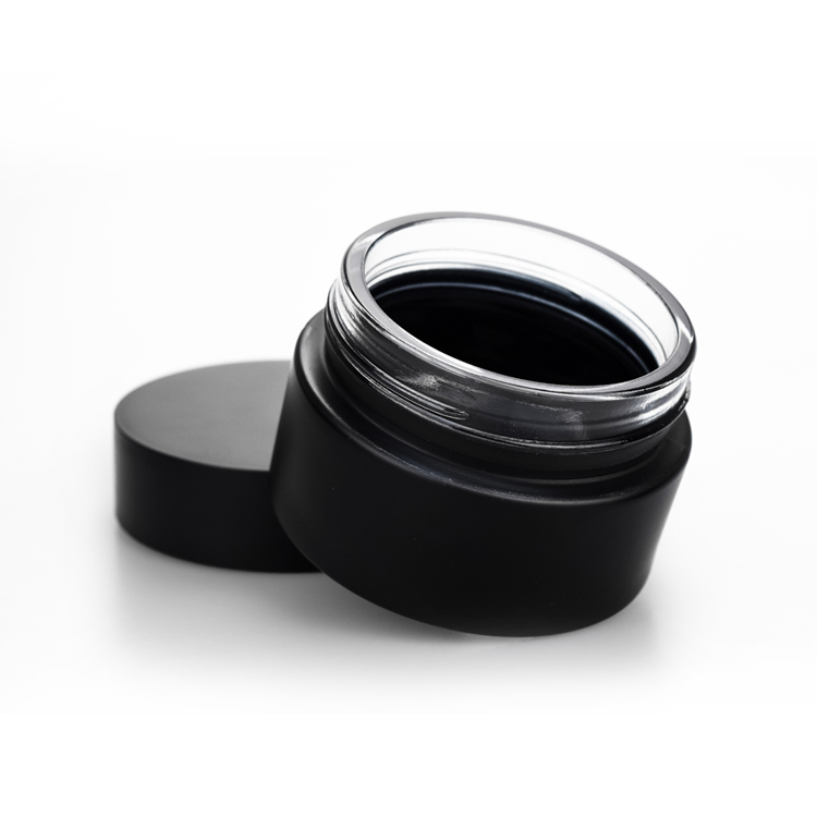supplier 1oz 2oz 4oz 16oz matte black glass cosmetic 250 ml cream jar with lids