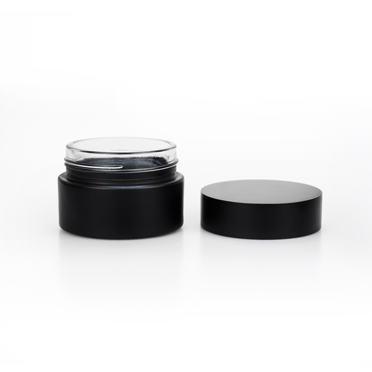 supplier 1oz 2oz 4oz 16oz matte black glass cosmetic 250 ml cream jar with lids