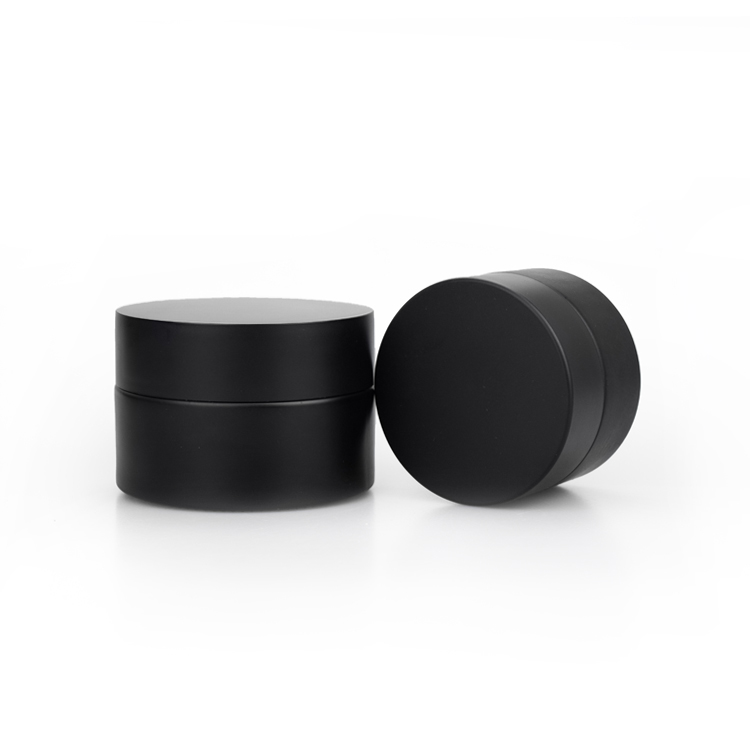 supplier 1oz 2oz 4oz 16oz matte black glass cosmetic 250 ml cream jar with lids