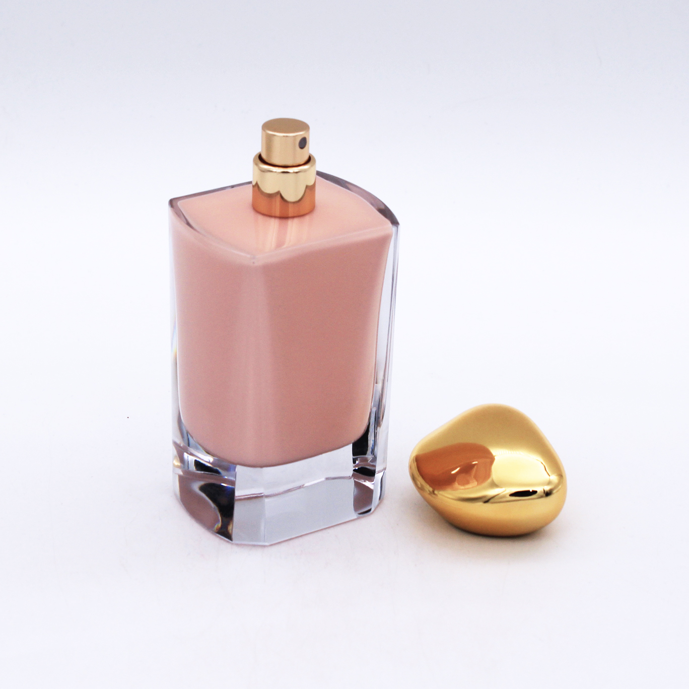 supplier design painting coating inside luxury 100ml empty glass perfume bottle with cap