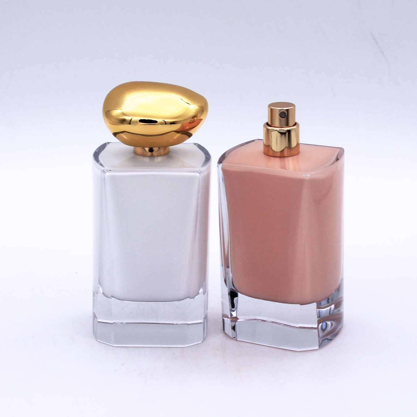 supplier design painting coating inside luxury 100ml empty glass perfume bottle with cap