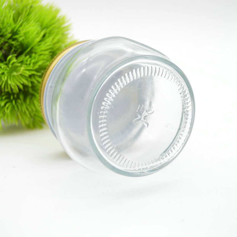 suppliers glass jar storage for honey bee jam Caviar chili sauce can glass mason jar with lid aluminum screw caps