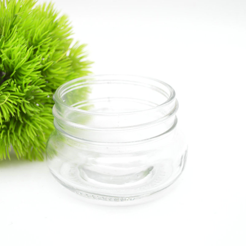 suppliers glass jar storage for honey bee jam Caviar chili sauce can glass mason jar with lid aluminum screw caps