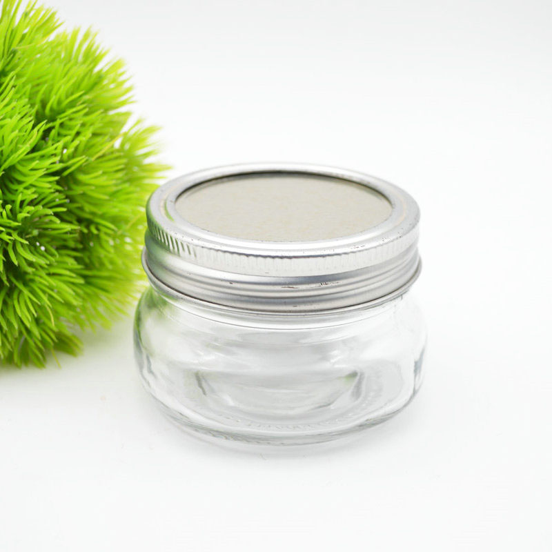 suppliers glass jar storage for honey bee jam Caviar chili sauce can glass mason jar with lid aluminum screw caps