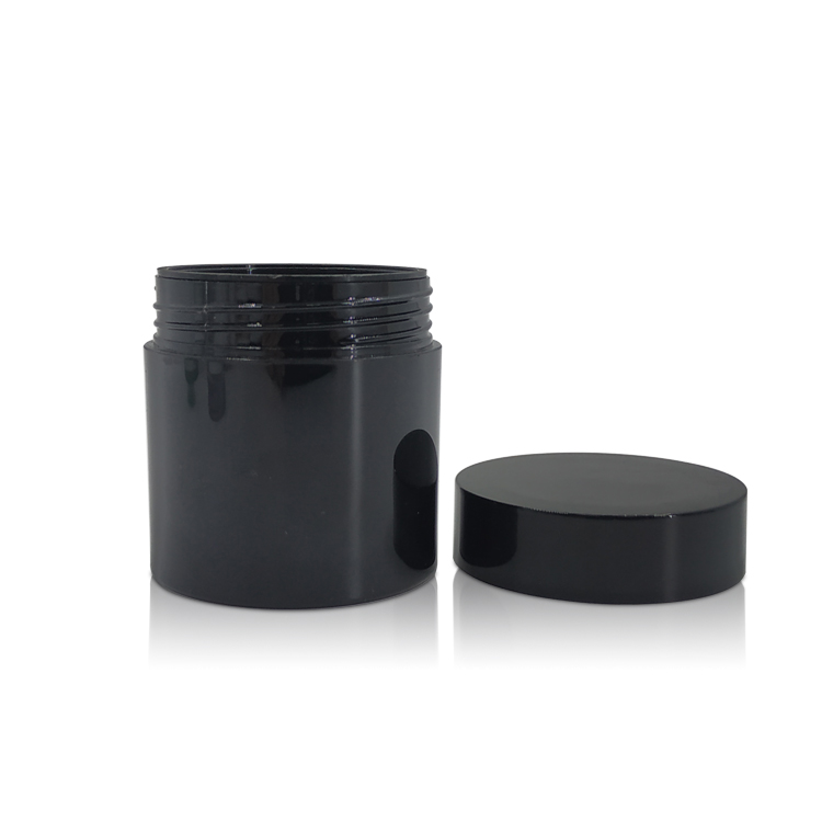 suppliers skin care eco friendly Smooth Shave Cream black plastic pet round cosmetic jar