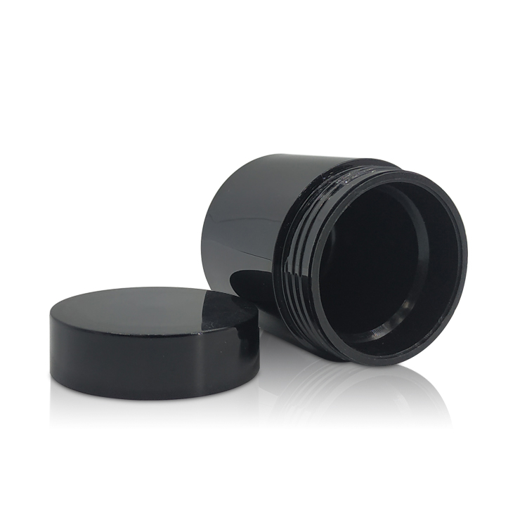 suppliers skin care eco friendly Smooth Shave Cream black plastic pet round cosmetic jar
