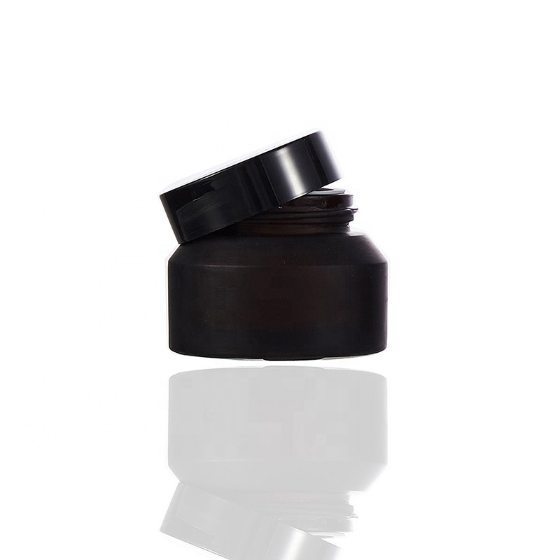 suppliers wholesale frosted sloping shoulder amber bottle 20g 30g 50g 100g luxury glass jar