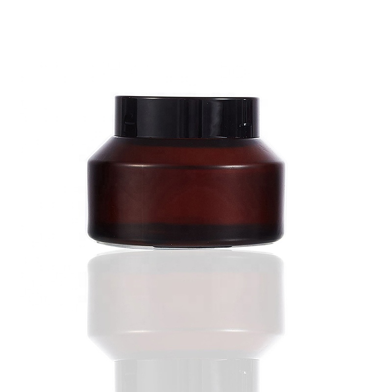 suppliers wholesale frosted sloping shoulder amber bottle 20g 30g 50g 100g luxury glass jar