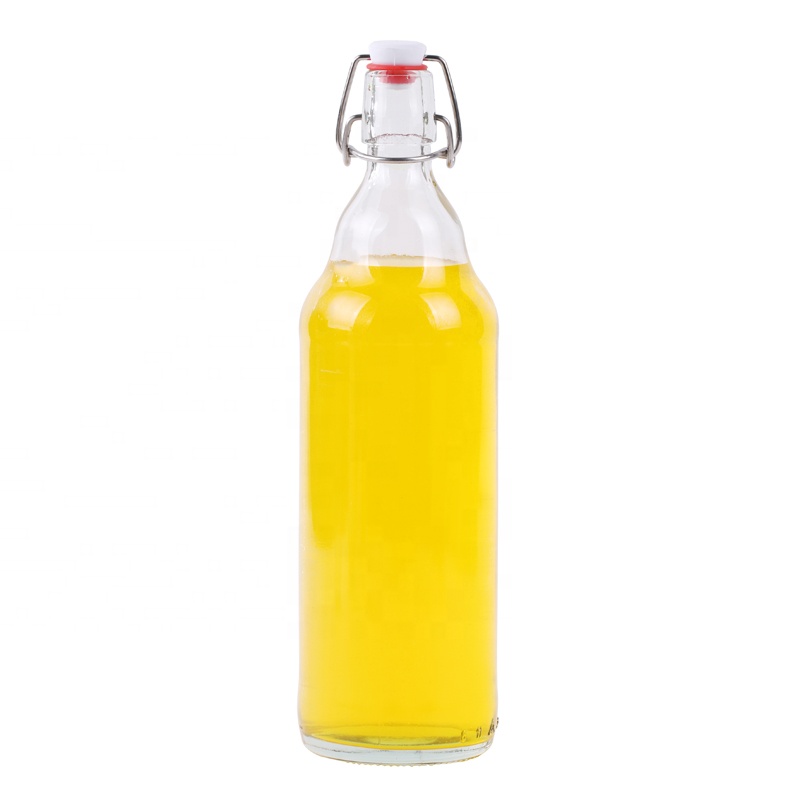 swing top glass bottles 330ml 500ml 1000ml transparent glass juice beverage drinking bottle
