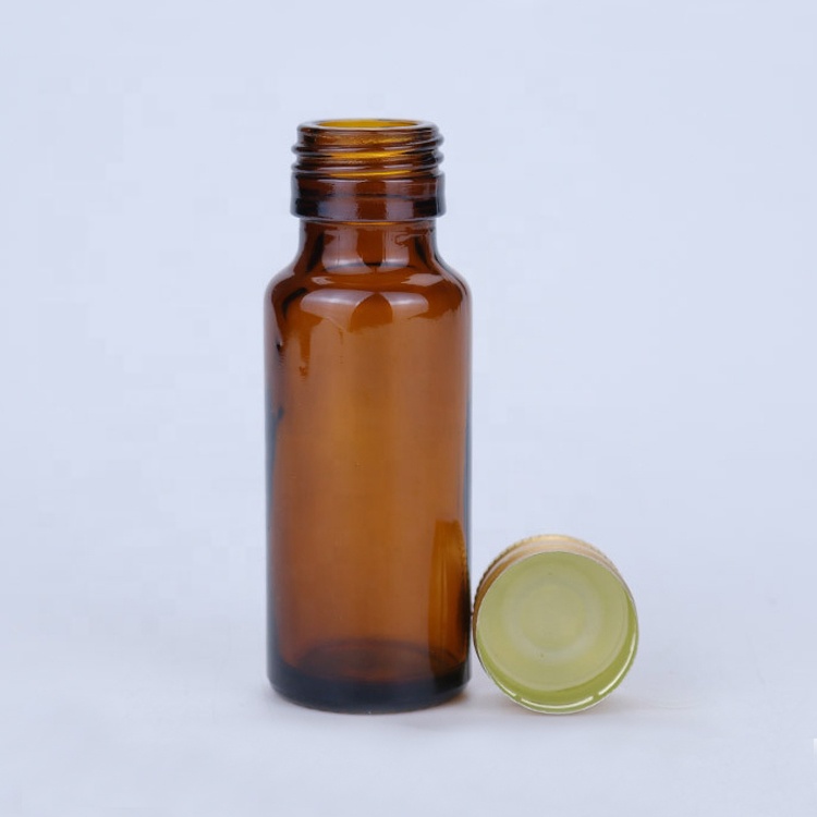 syrub packaging 20ml 30ml 50ml oral liquid amber glass bottle with aluminum tamper proof screw caps