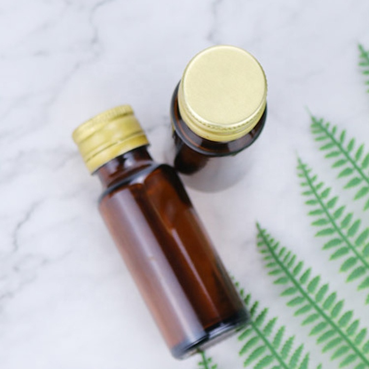 syrub packaging 20ml 30ml 50ml oral liquid amber glass bottle with aluminum tamper proof screw caps