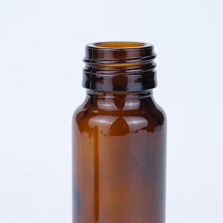 syrub packaging 20ml 30ml 50ml oral liquid amber glass bottle with aluminum tamper proof screw caps